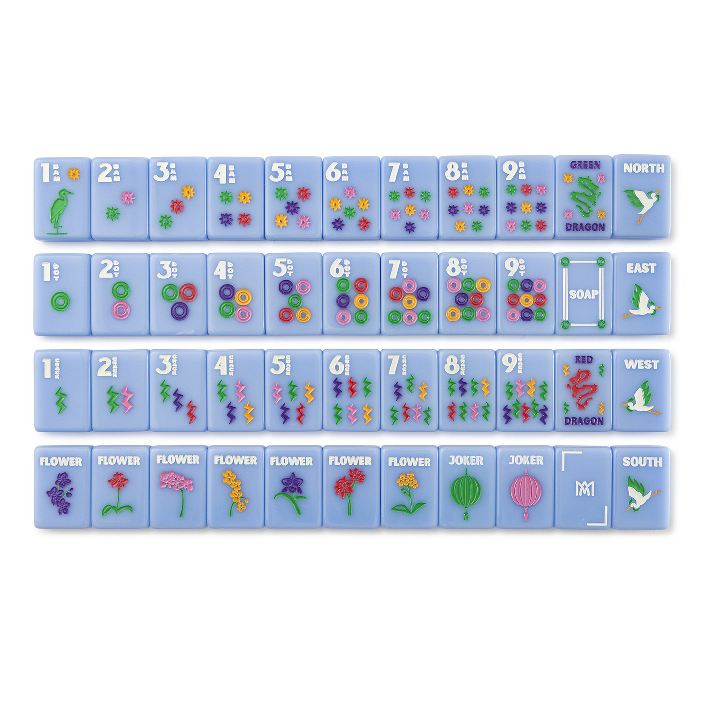 Amahj Line - Signature Engraved Tile Set- Blue