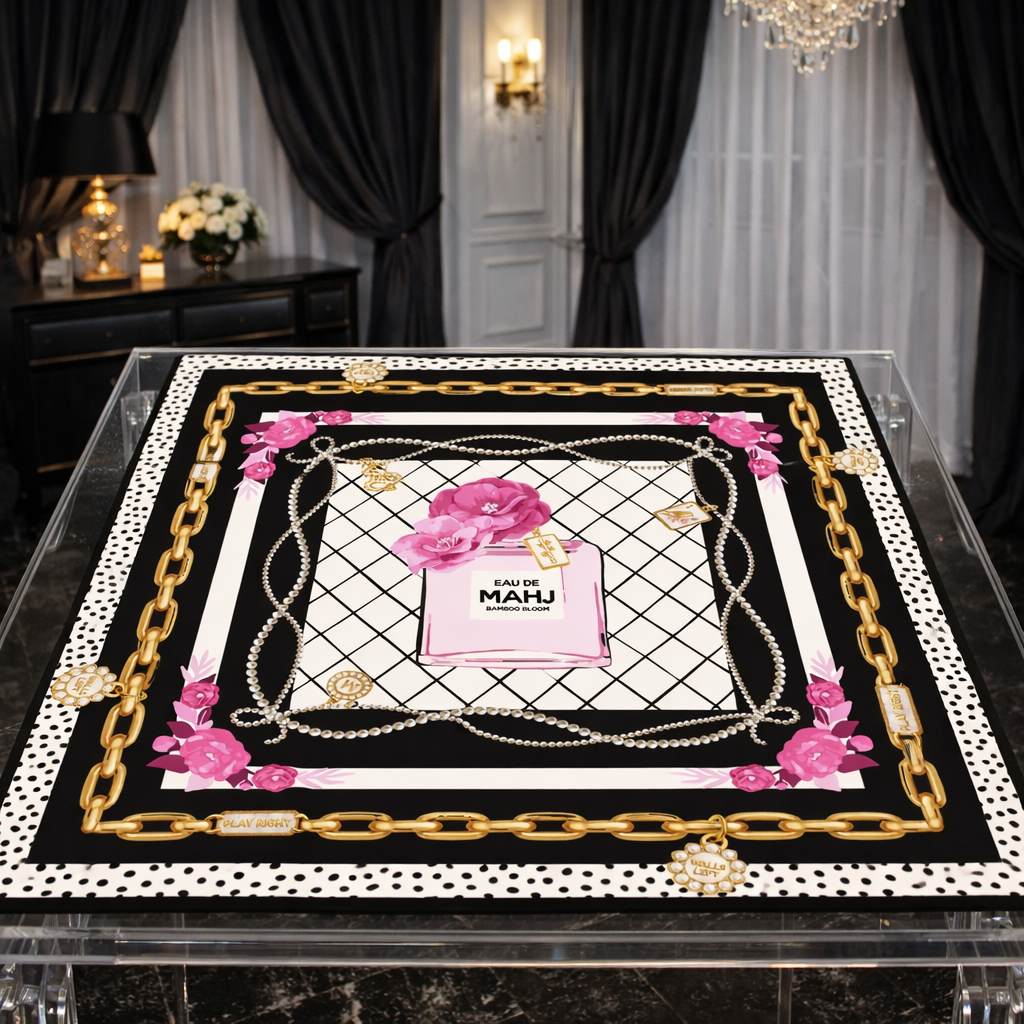 Anders Ruff Design Co. - Bamboo Blossom Mahjong Mat – Eau de Mahj Collection: 33" x 33"
