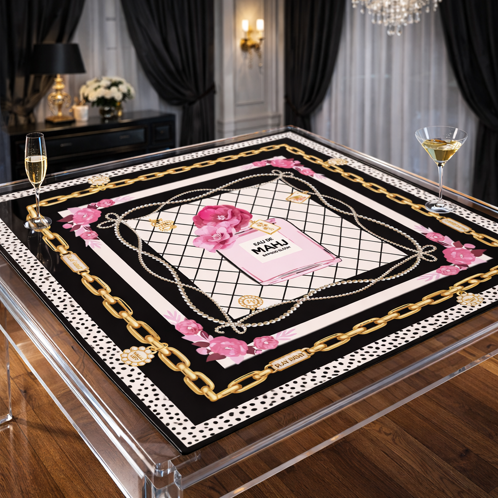 Anders Ruff Design Co. - Bamboo Blossom Mahjong Mat – Eau de Mahj Collection: 33" x 33"