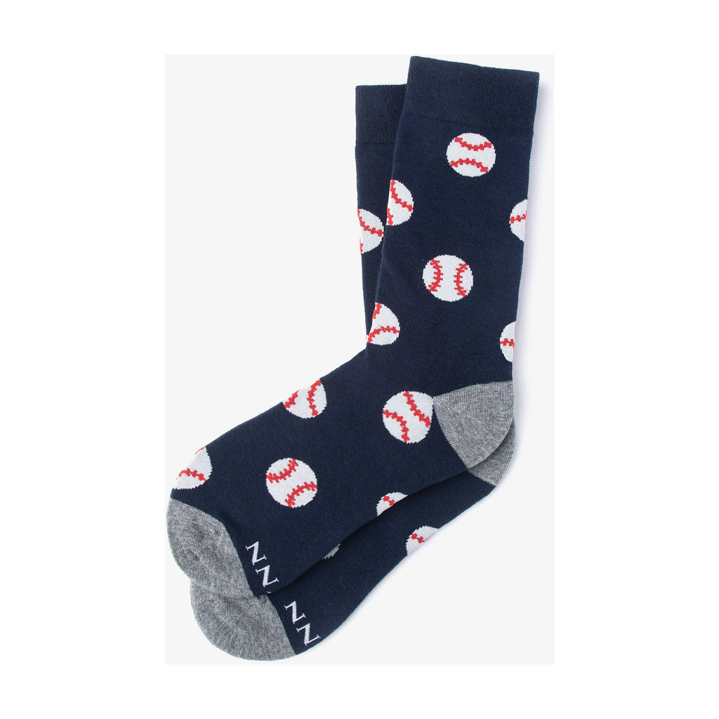 Pitch Please Baseball Sock: Navy blue carded cotton / Med/Lg