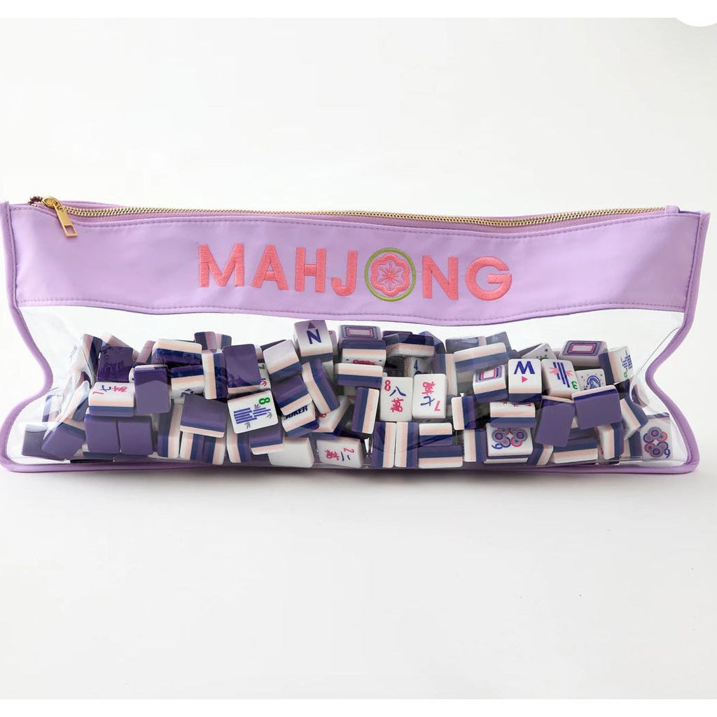 Lilac Stitched Mahjong Bag