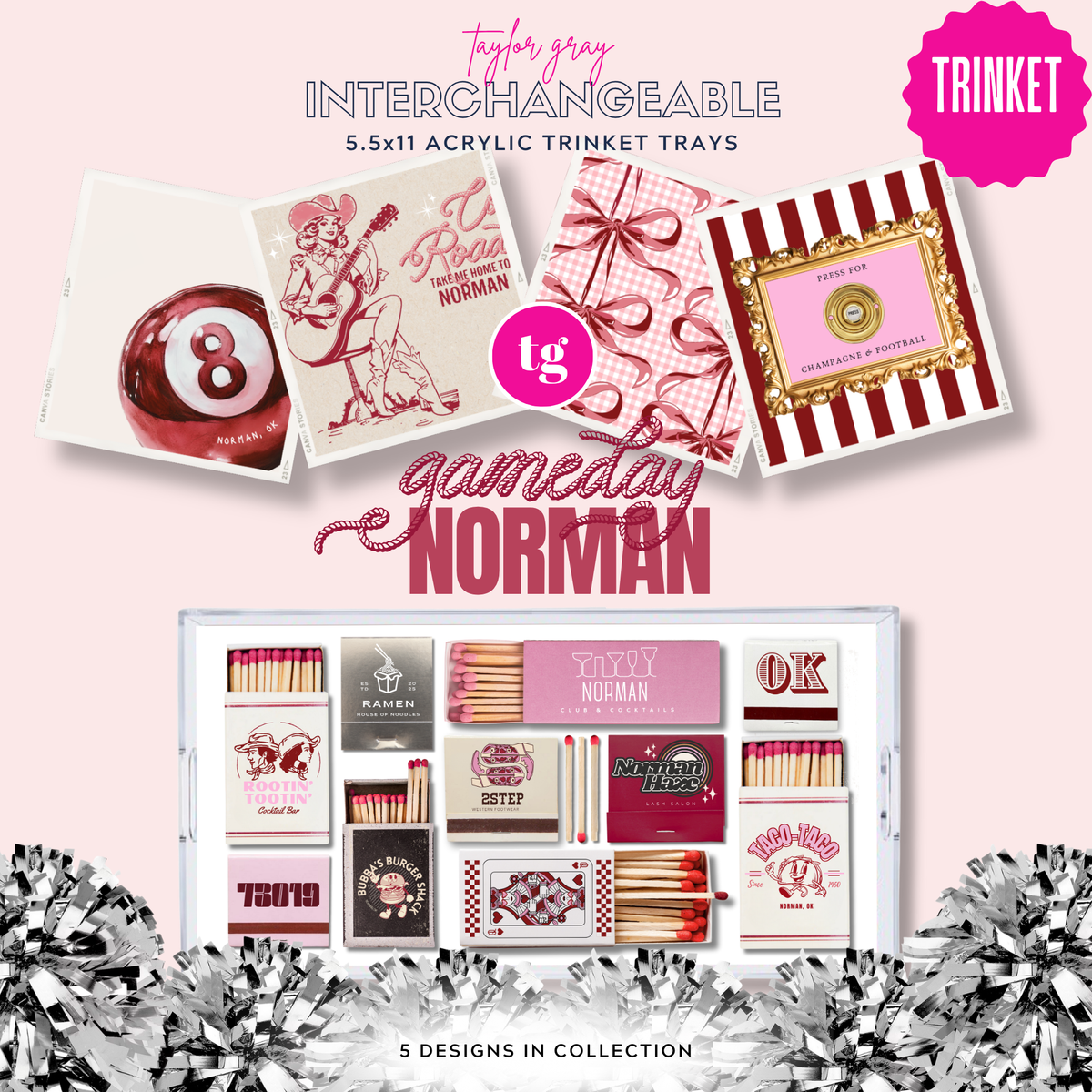GAMEDAY NORMAN trinket tray insert set | 5.5x11
