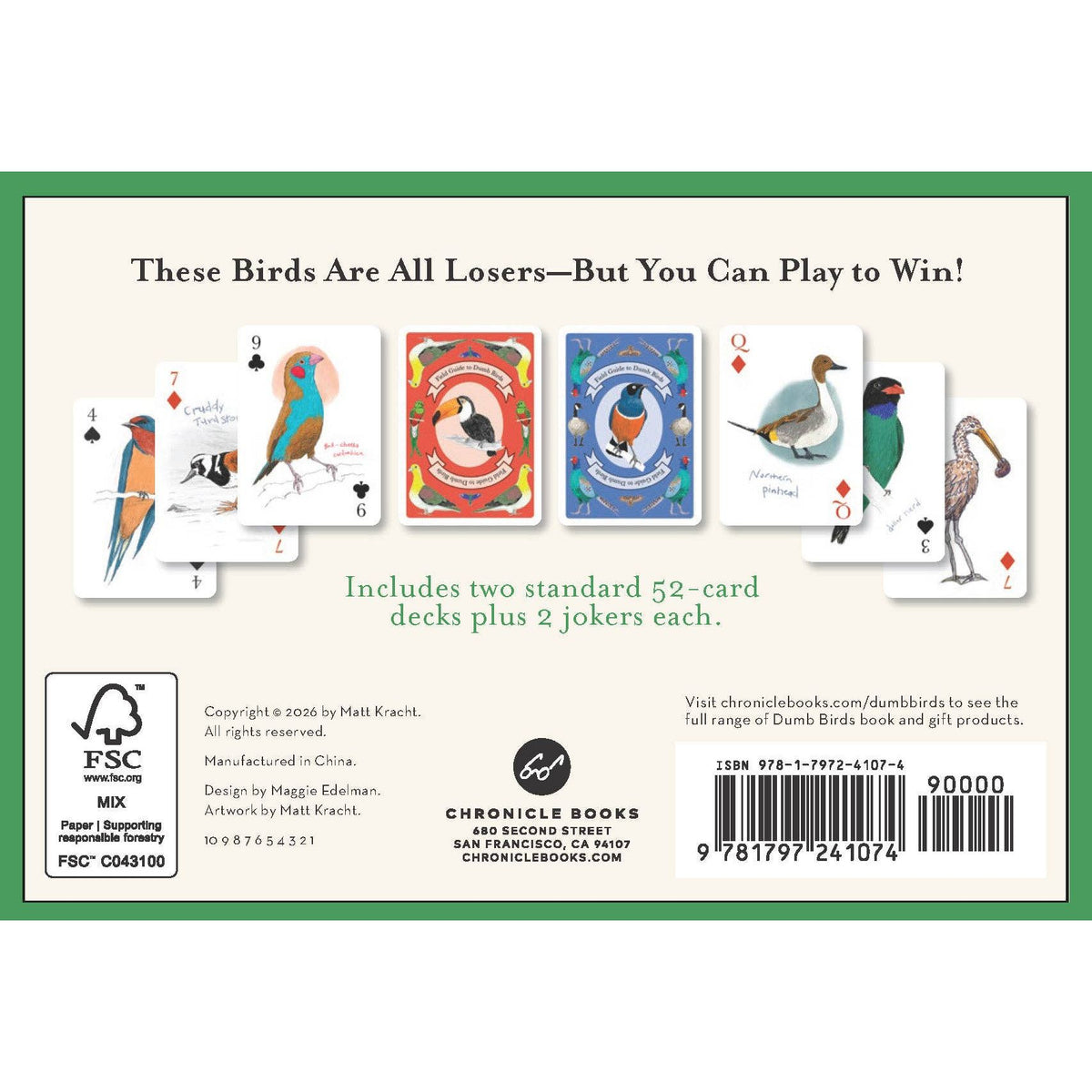 Field Guide to Dumb Birds Playing Cards