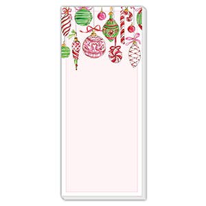 Handpainted Pink Peppermint Ornaments | Skinny Notepad