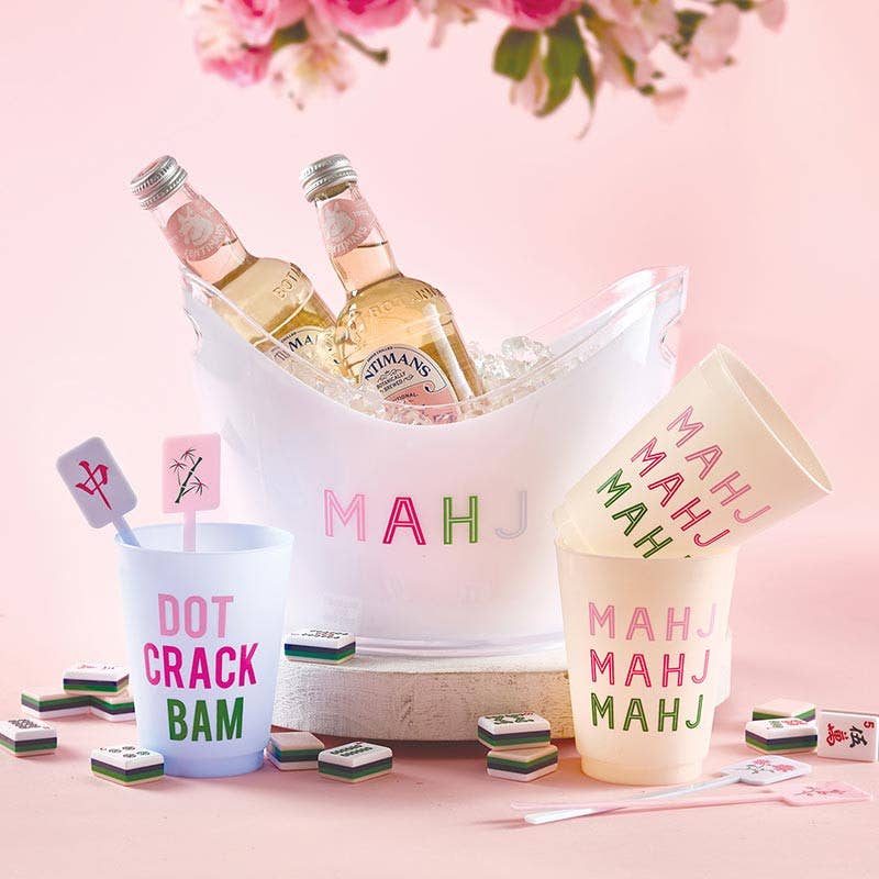 Slant Collections - Acrylic Beverage Bucket - Mahj: 10.8" x 8" x 8" dia