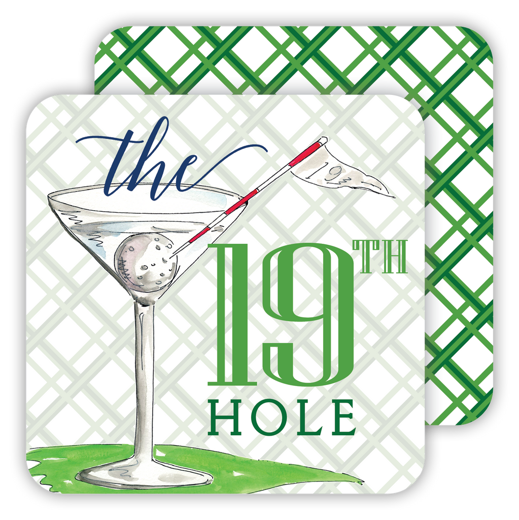 The 19th Hole Martini Glass Paper Coaster