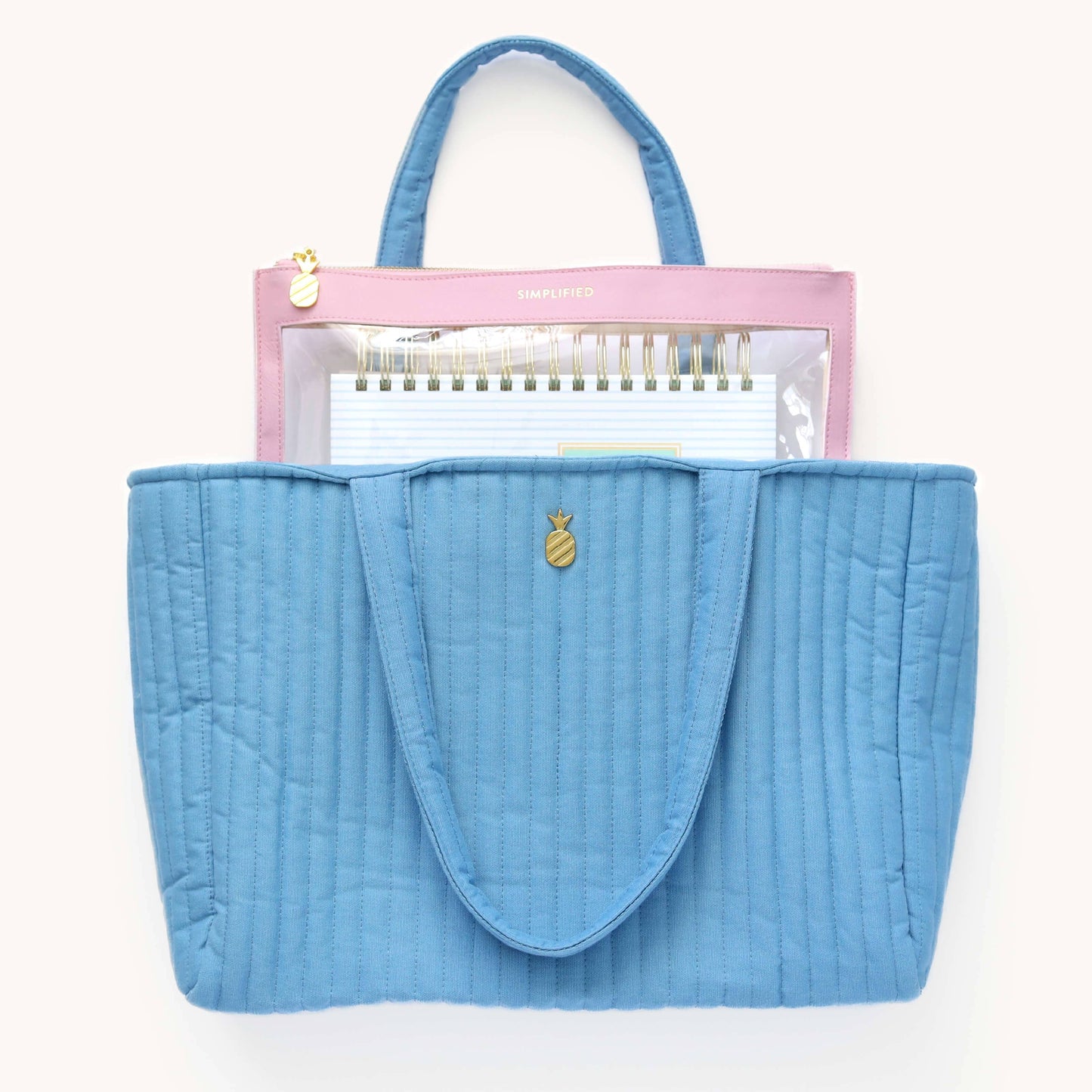 Simplified by Emily Ley - Quilted Tote Bag - French Blue