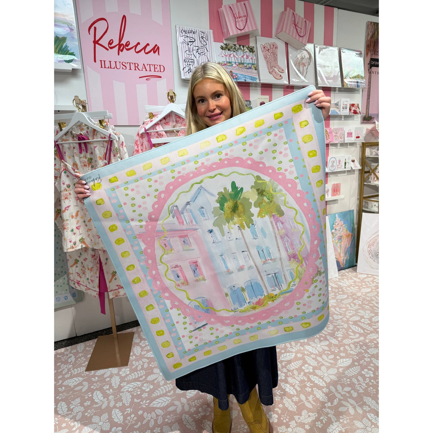 Rebecca Illustrated - RAINBOW ROW-MAHJONG MAT