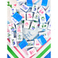 BAM!  Let's Mahjong MAHJONG TILES GRANDMILLENNIAL AND MATCHING MAT in BLUE