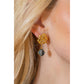 Jardin Hydrangea Gold Blue Quartz Earrings