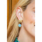 Jardin Hydrangea Gold Sky Blue Quartz Earrings