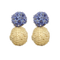 Liz Rattan Ball Lavender Earrings