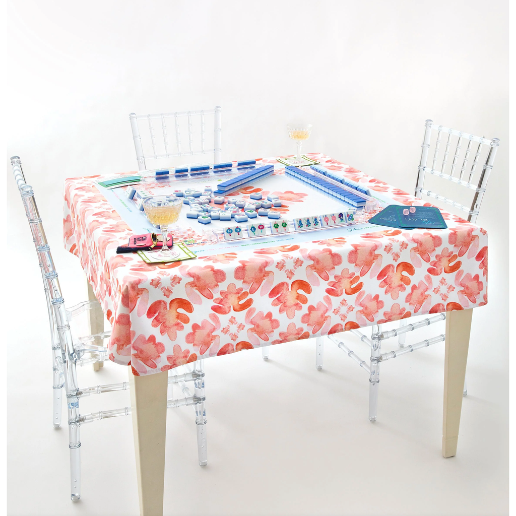Pop of Poppy Instructional Mahjong Tablecloth