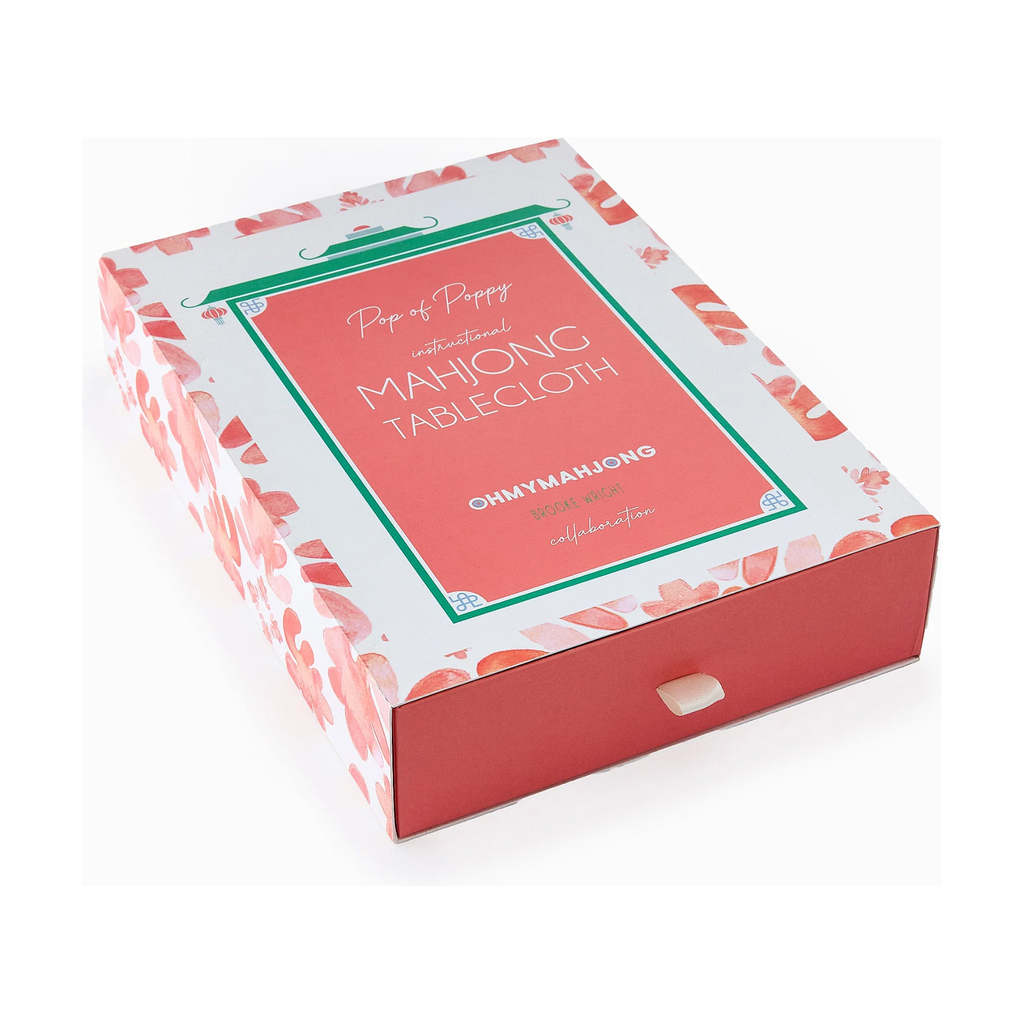 Pop of Poppy Instructional Mahjong Tablecloth