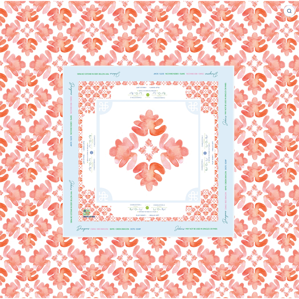 Pop of Poppy Instructional Mahjong Tablecloth