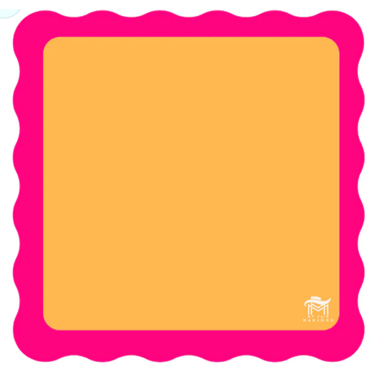 My Fair Mahjong - Orange / Pink Scallop Mahjong Mat