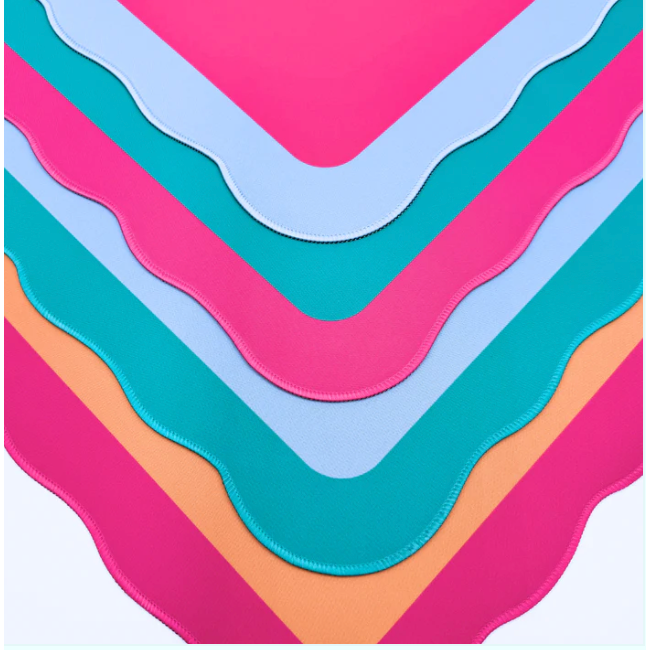 My Fair Mahjong - Orange / Pink Scallop Mahjong Mat