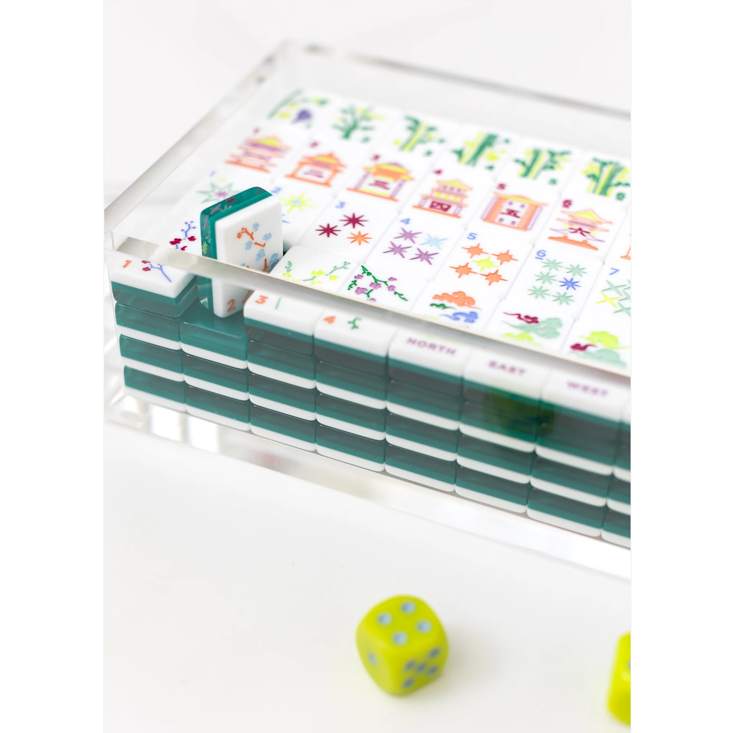 Bam Bird Boutique:  East Meets West Mahjong Tile Set - EMERALD