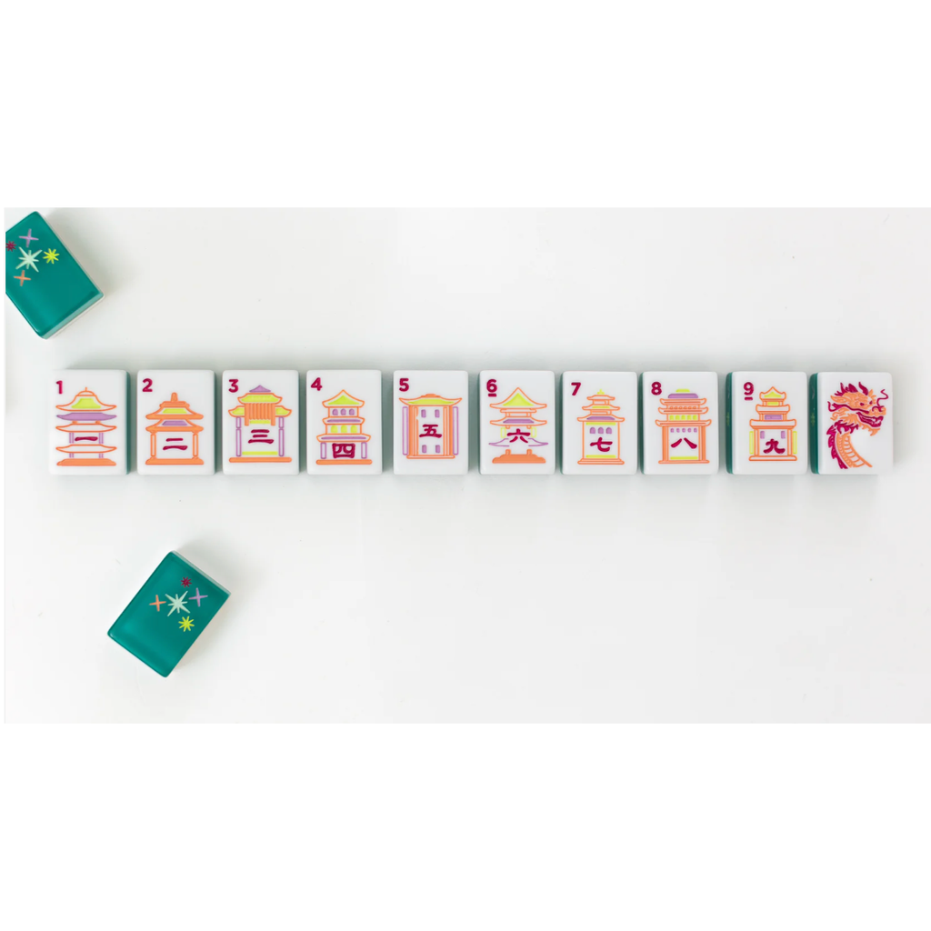 Bam Bird Boutique:  East Meets West Mahjong Tile Set - EMERALD