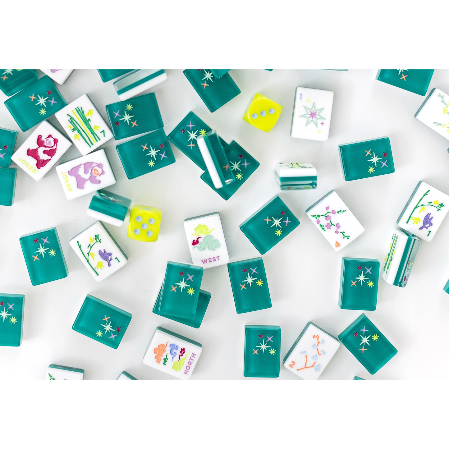 Bam Bird Boutique:  East Meets West Mahjong Tile Set - EMERALD