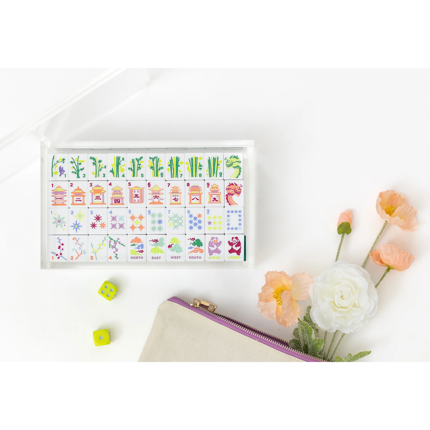 Bam Bird Boutique:  East Meets West Mahjong Tile Set - EMERALD