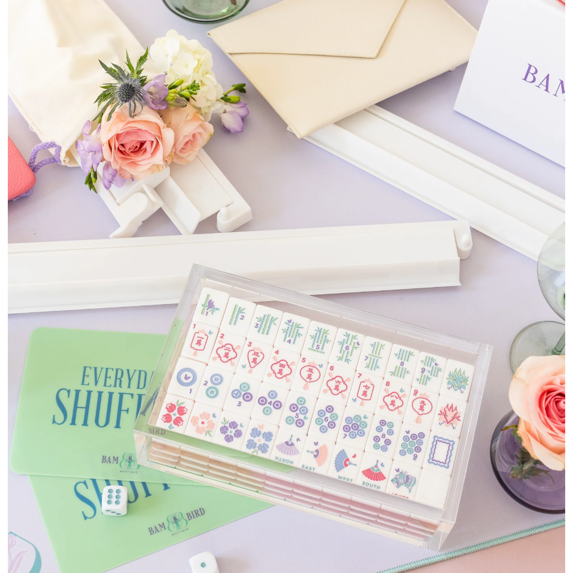 Bam Bird Boutique - Classic Mahjong Tile Set - ROSE