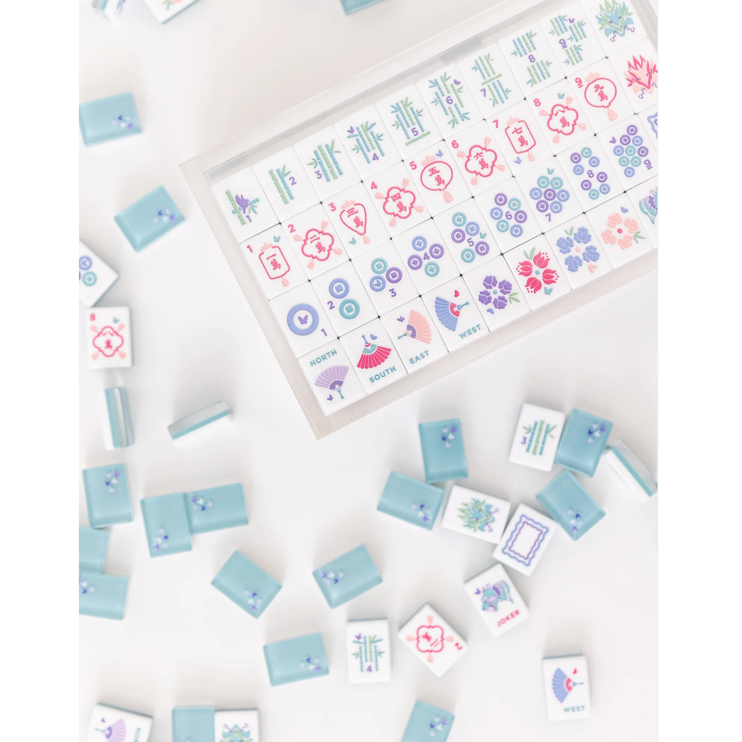 Bam Bird Boutique - Classic Mahjong Tile Set - TEAL