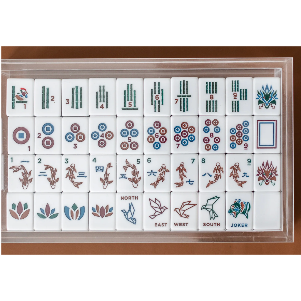 Bam Bird Boutique Origami Mahjong Tile Set:  AZURE
