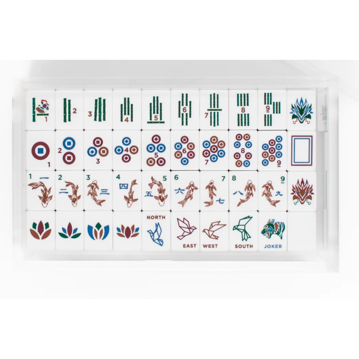 Bam Bird Boutique Origami Mahjong Tile Set:  AZURE
