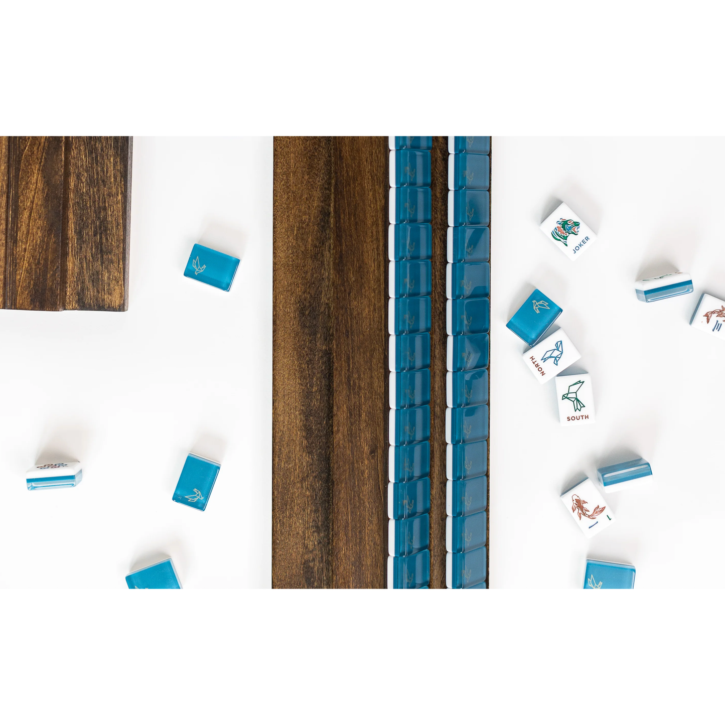 Bam Bird Boutique Origami Mahjong Tile Set:  AZURE