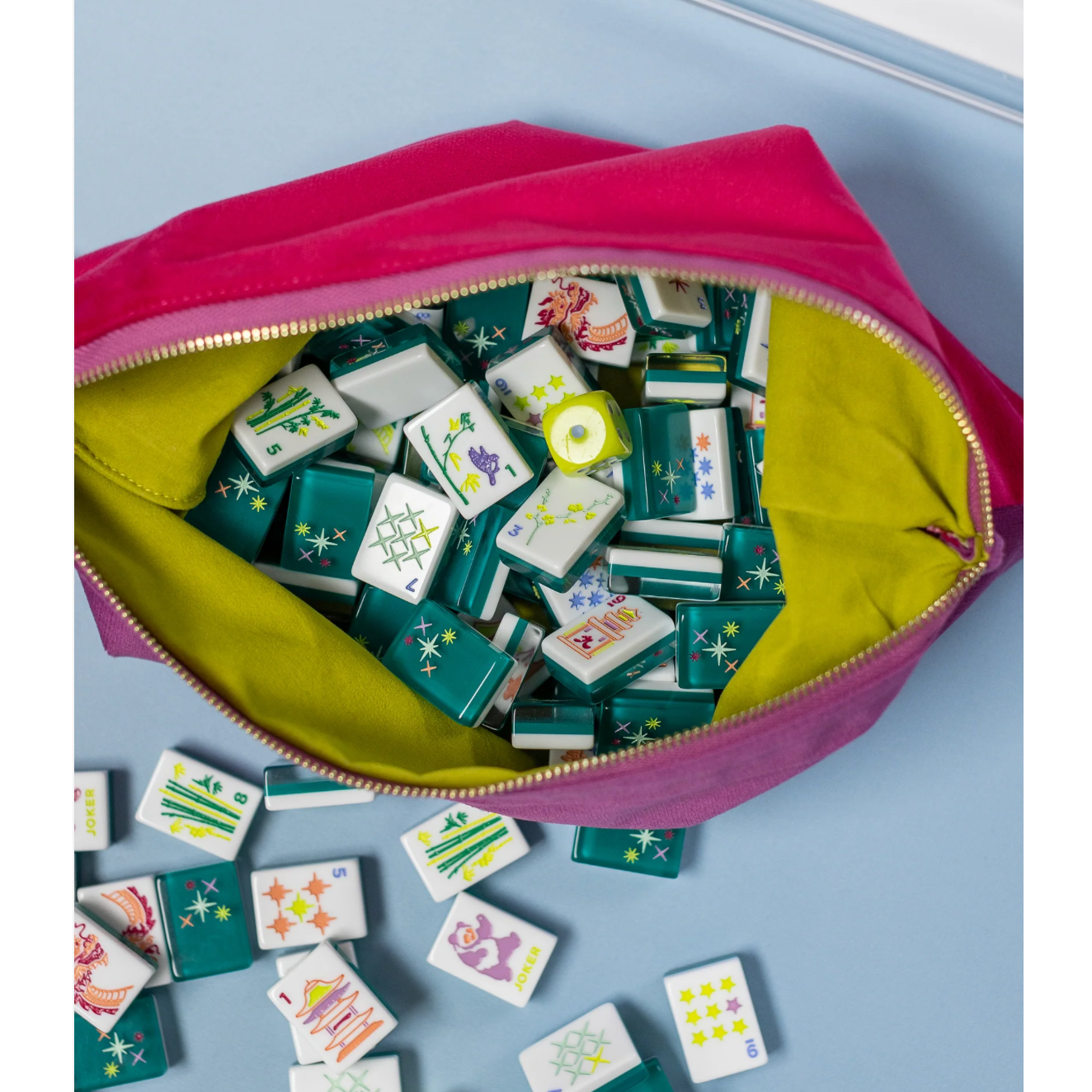 Bam Bird Boutique East Meets West Velvet Tile Bag - PLUM/MAGENTA