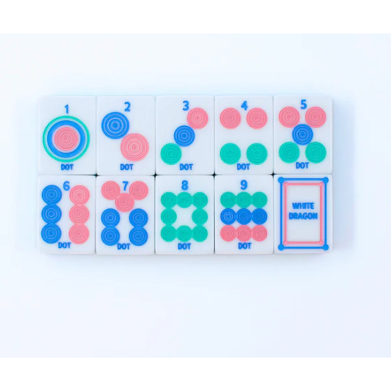 My Fair Mahjong Crystal Prism Blue | Mahjong with Bold Angles and Vibrant Vibes | Clear Top with Colorful Pattern and Layers