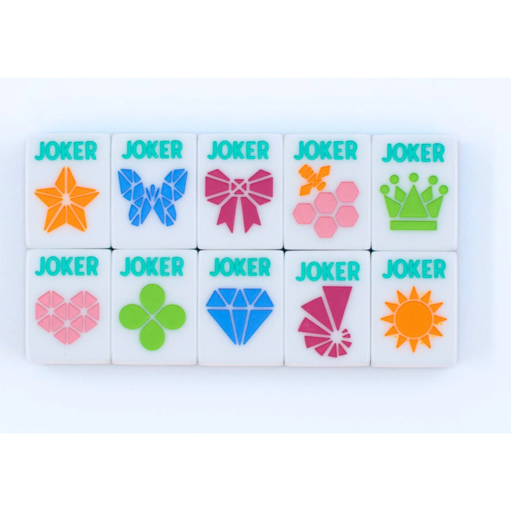 LIMITED TIME SALE _ My Fair Mahjong Crystal Prism Blue | Mahjong with Bold Angles and Vibrant Vibes | Clear Top with Colorful Pattern and Layers