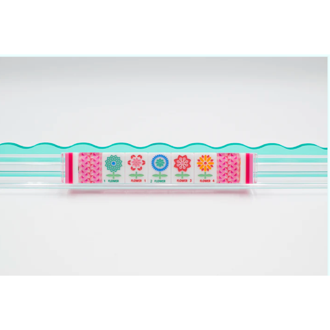 My Fair Mahjong Crystal Prism Pink | Mahjong with Bold Angles and Vibrant Vibes | Clear Top with Colorful Pattern and Layers