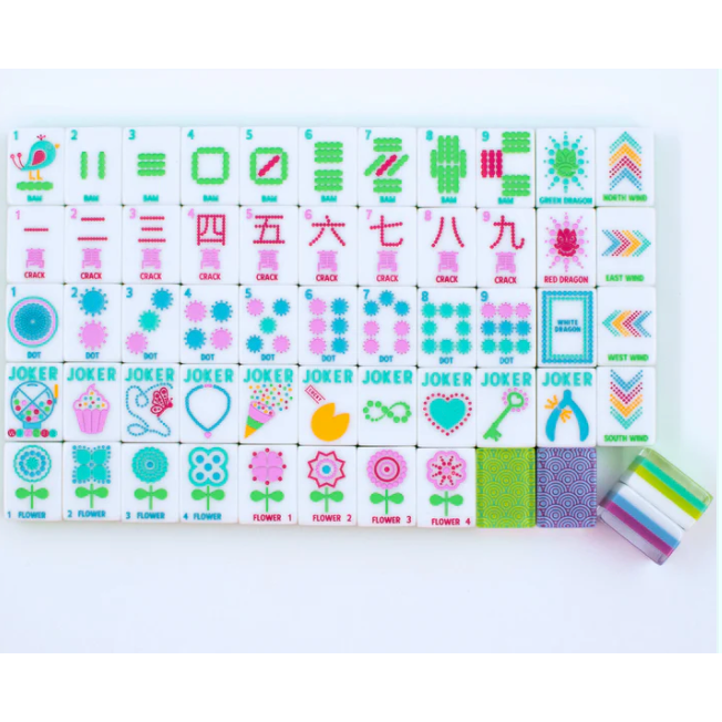 LIMITED TIME SALE - My Fair Mahjong Crystal Confetti Purple | Mahjong with a Sprinkle of Color and Joy | Clear Top with Colorful Pattern and Layers
