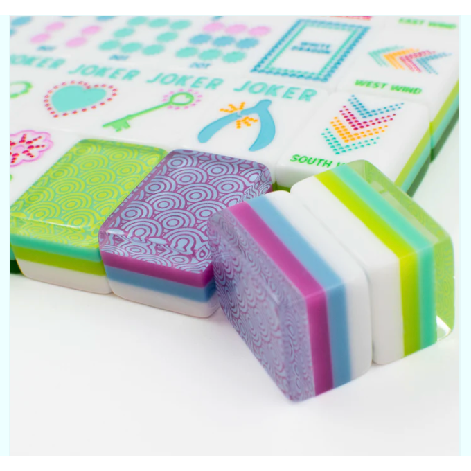 My Fair Mahjong Crystal Confetti Purple | Mahjong with a Sprinkle of Color and Joy | Clear Top with Colorful Pattern and Layers