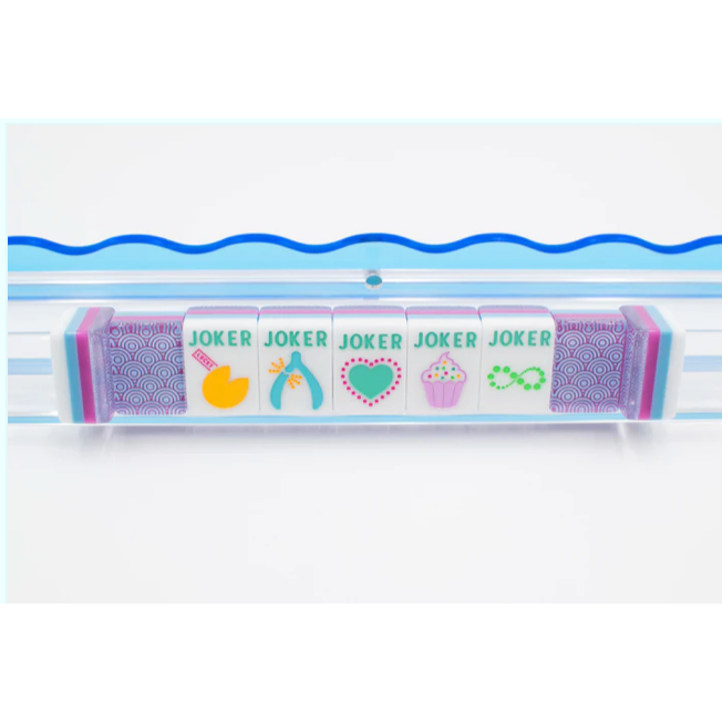 LIMITED TIME SALE - My Fair Mahjong Crystal Confetti Purple | Mahjong with a Sprinkle of Color and Joy | Clear Top with Colorful Pattern and Layers