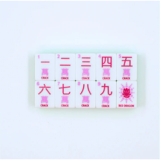 My Fair Mahjong Crystal Confetti Citrus Green | Mahjong with a Sprinkle of Color and Joy | Clear Top with Colorful Pattern and Layers