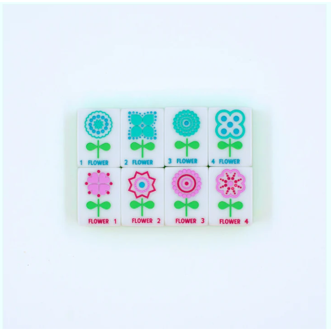 My Fair Mahjong Crystal Confetti Citrus Green | Mahjong with a Sprinkle of Color and Joy | Clear Top with Colorful Pattern and Layers