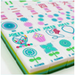 My Fair Mahjong Crystal Confetti Citrus Green | Mahjong with a Sprinkle of Color and Joy | Clear Top with Colorful Pattern and Layers