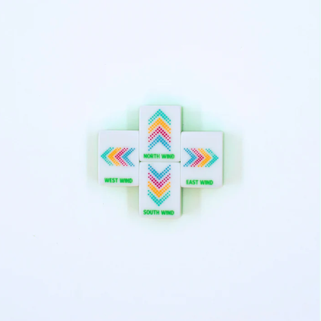 My Fair Mahjong Crystal Confetti Citrus Green | Mahjong with a Sprinkle of Color and Joy | Clear Top with Colorful Pattern and Layers