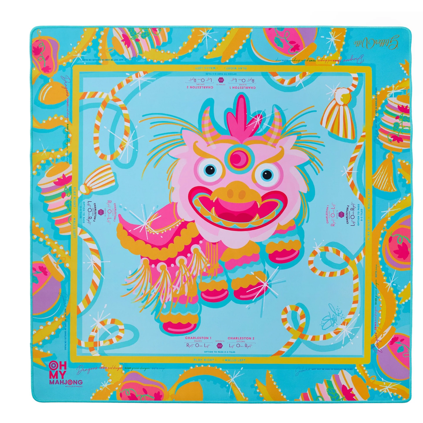 OMM Glitterville Pink Dragon Mat