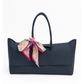 Bam Bird Boutique Classic Tote in Navy with Classic Twilly Scarf