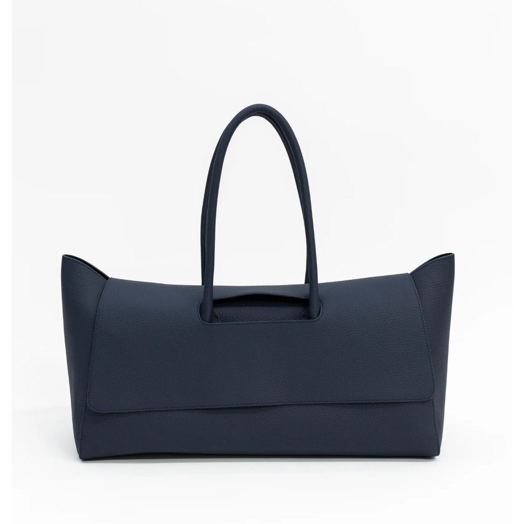 Bam Bird Boutique Classic Tote in Navy with Mahj Life Twilly Scarf