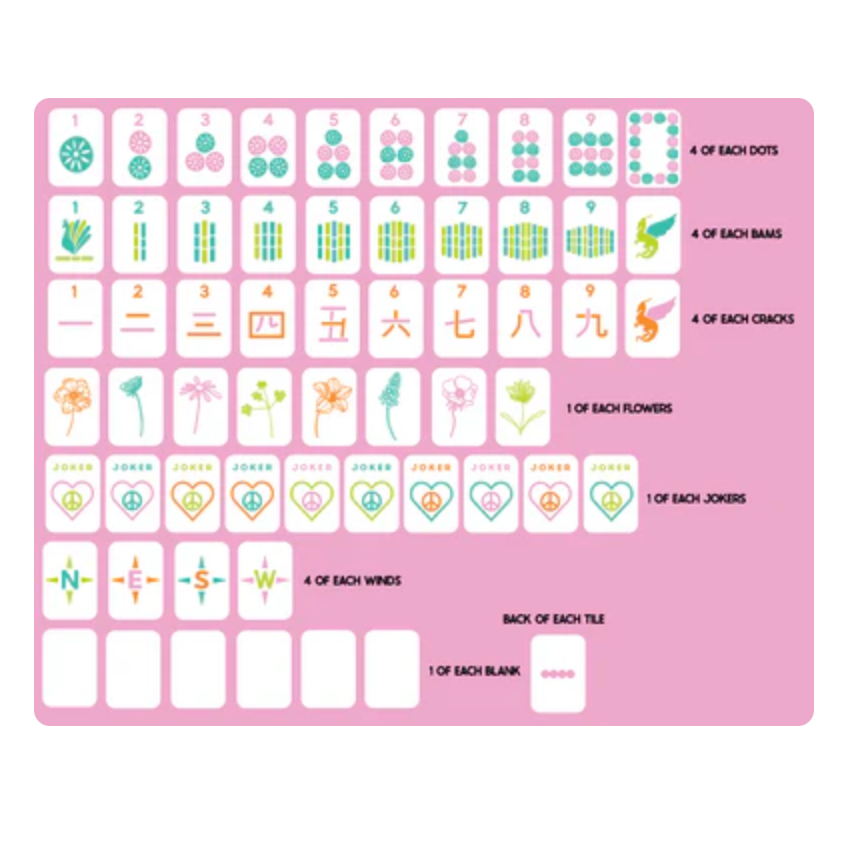 Peace Love Mahjong Mile High Travel Mahjong Set - Vibrant Vibes