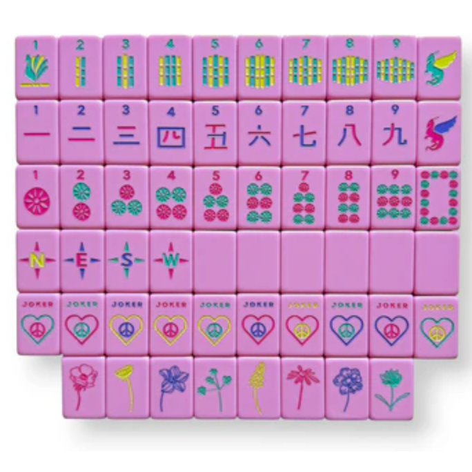 Peace, Love Mahjong:  Pretty in Pink OG Mahjong Tiles