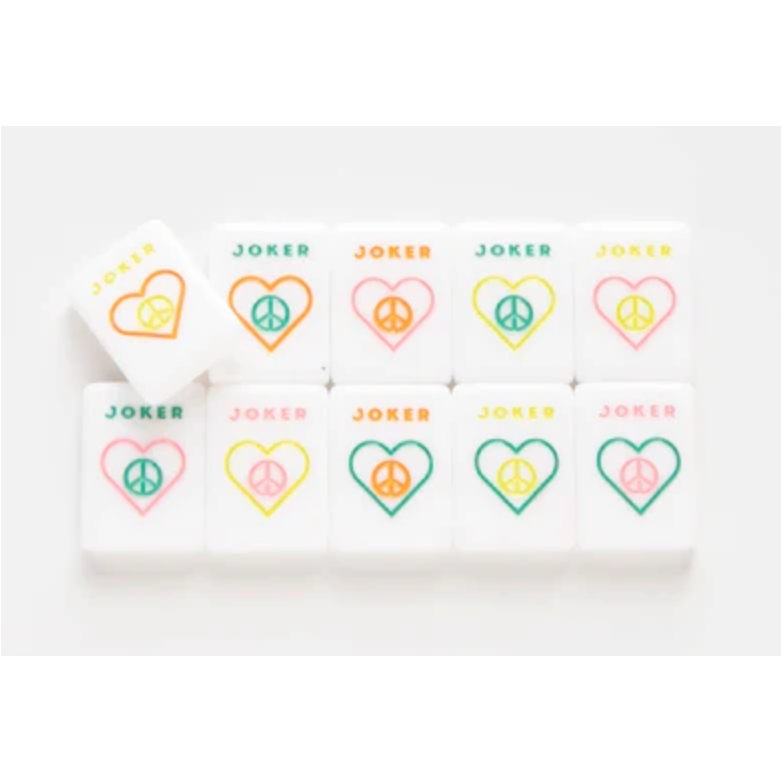 Peace Love Mahjong:  Little Mahj Vibrant Vibes - Kids Mahjong Set