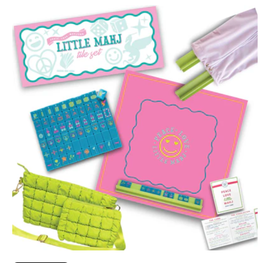 Peace Love Mahjong:  Little Mahj  Totally Teal - Kids Mahjong Set