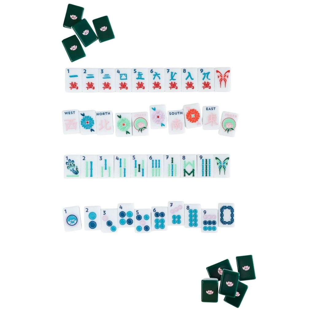 The Mahjong House - Green and White House Tiles