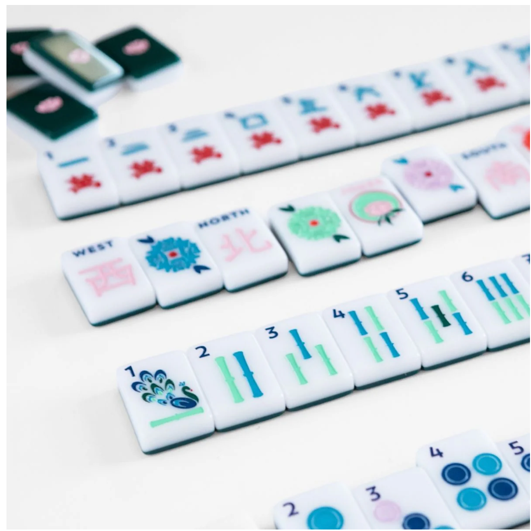 The Mahjong House - Green and White House Tiles